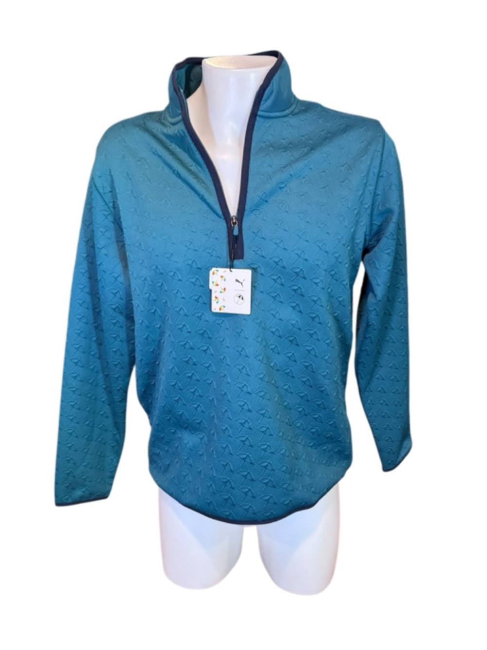 Men's puma Arnold Palmer Pullover Size M Teal Long Sleeve d23
